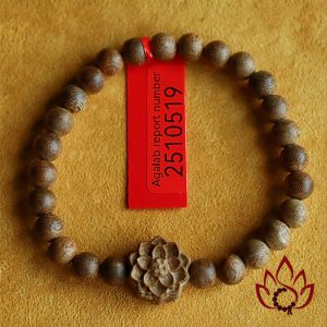 Vòng Trầm Hương Hạt Tròn Hoa Sen 6 Ly Trầm Tốc Kiến Tự Nhiên